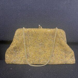 Vintage Beaded Gold Clutch
